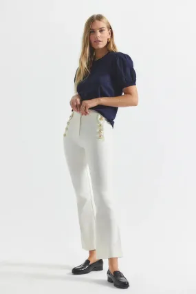 Robertson Crop Flare Trousers - Soft White