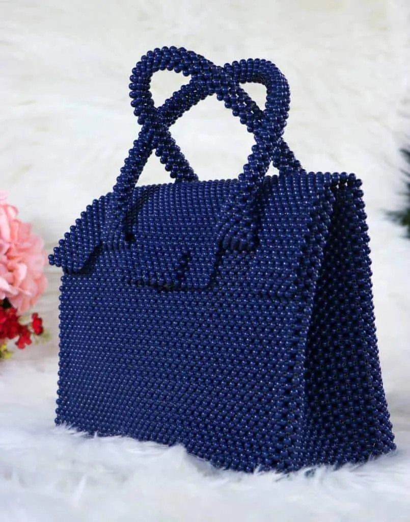 Royal Blue Handmade Elegant Beaded Handbag - African Clothing Store | JT Aphrique