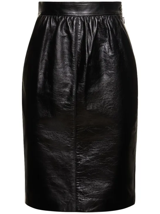 Saint Laurent   Leather skirt 