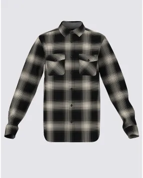 (SALE!!!) Vans Monterey Flannel LS Button Up Shirt - Black/Oatmeal