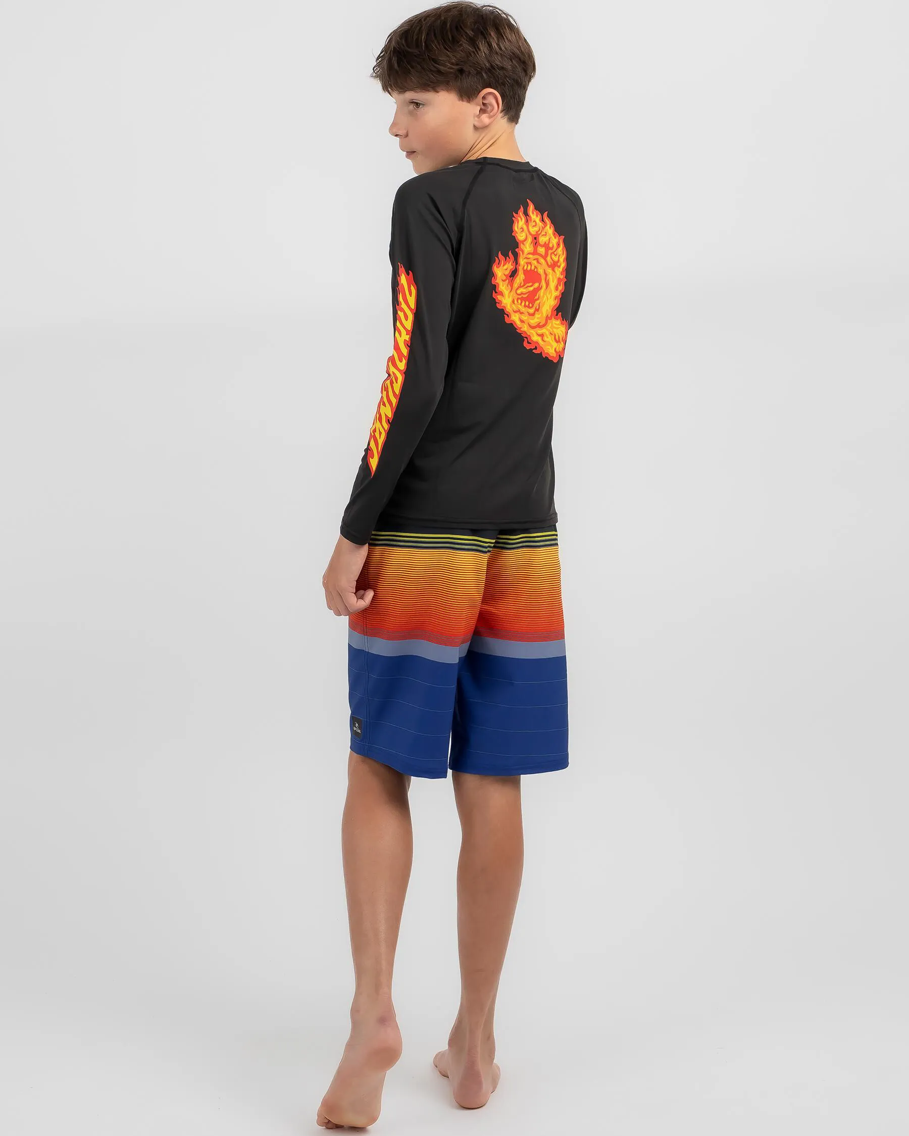 Santa Cruz Boys' Flame Dot Hand Rash Vest