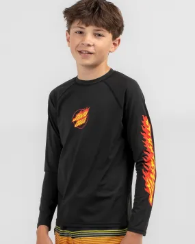 Santa Cruz Boys' Flame Dot Hand Rash Vest