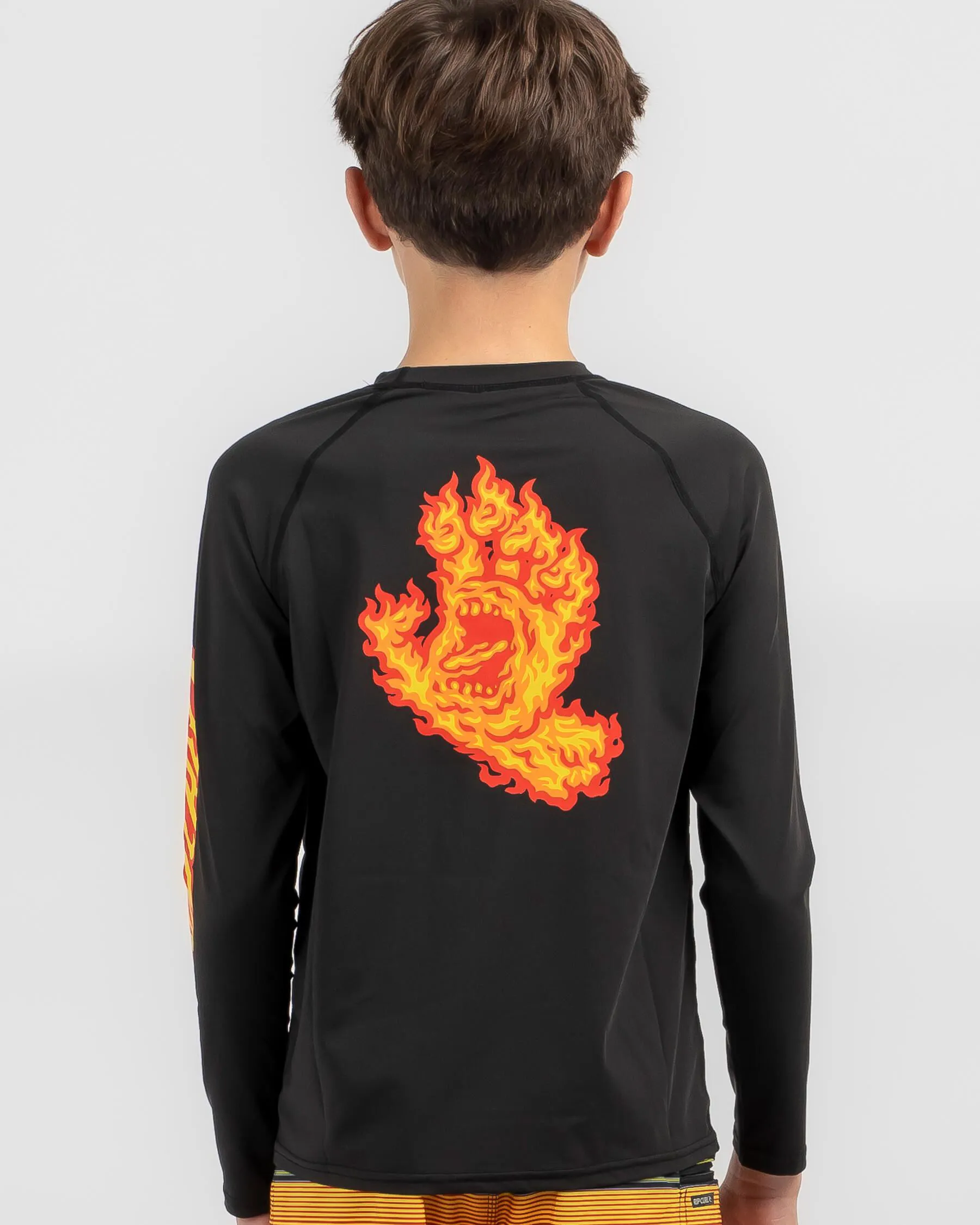 Santa Cruz Boys' Flame Dot Hand Rash Vest