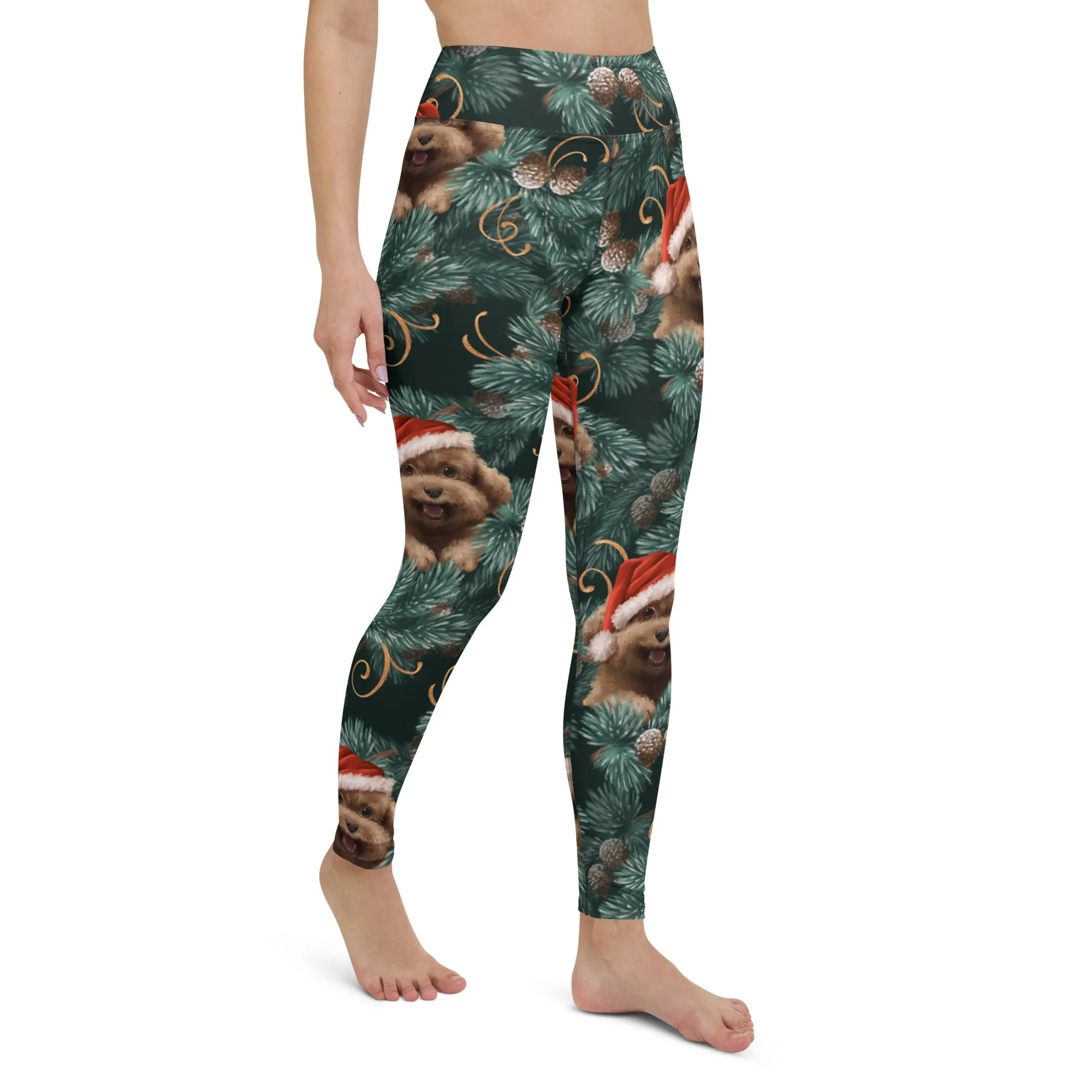 Santa Puppy Yoga Leggings