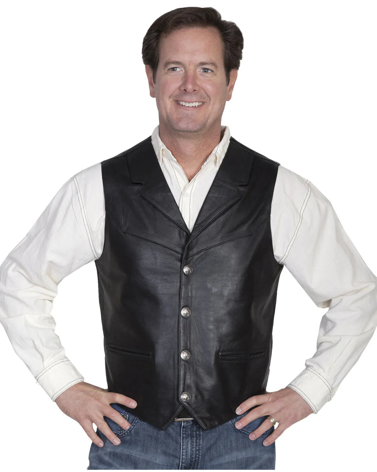 Scully Men's Lambskin Lapel Vest