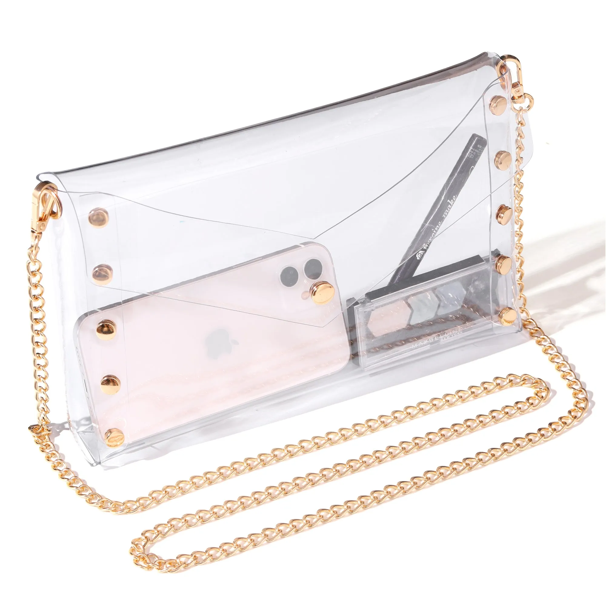 Selena Clear Handbag in Gold