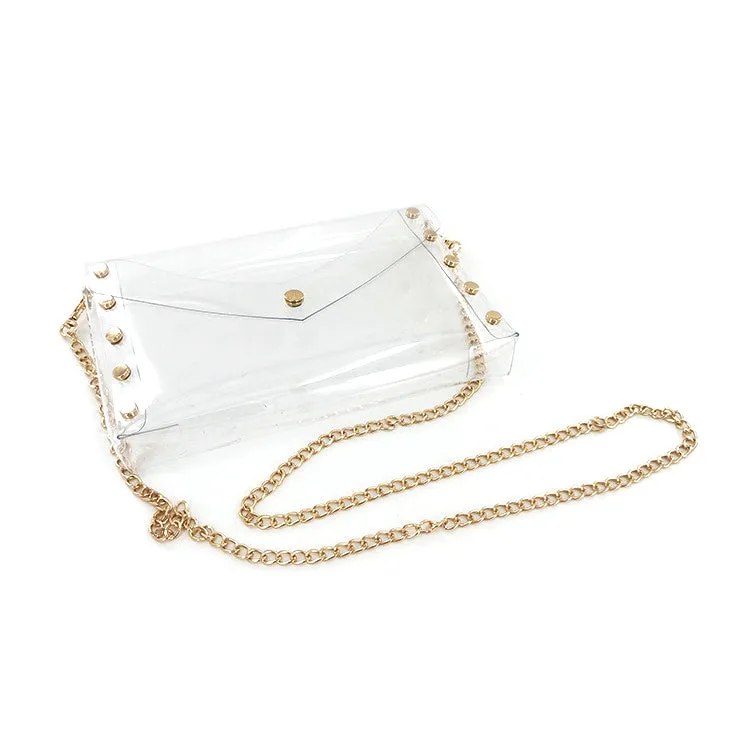 Selena Clear Handbag in Gold