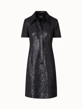 Sequin Silk Dress in Polo Style