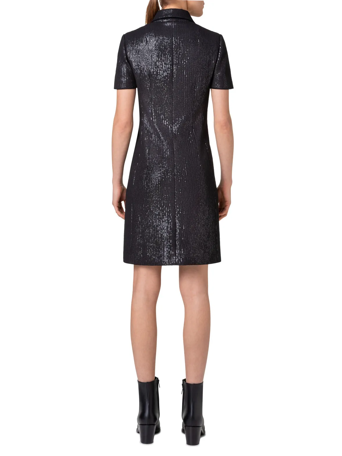 Sequin Silk Dress in Polo Style