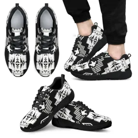 Seven Tribes Black with White Sopo Men's Athletic Sneakers