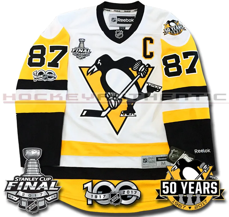 SIDNEY CROSBY PITTSBURGH PENGUINS 2017 STANLEY CUP FINALS PREMIER REEBOK NHL JERSEY