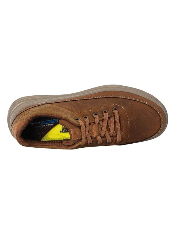 Skechers Proven Aldeno Leather Trainers - Dark Brown