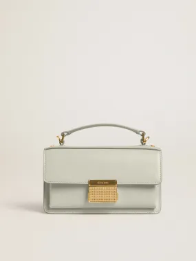 Small Venezia Bag in mineral-gray boarded leather with gold details