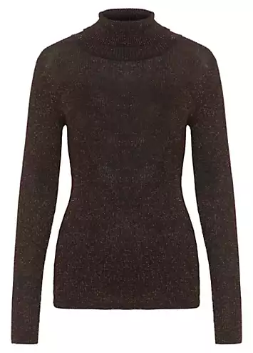 Soaked in Luxury Carina Metallic Knit Slim Fit Pullover | Grattan