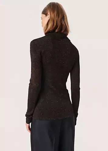 Soaked in Luxury Carina Metallic Knit Slim Fit Pullover | Grattan