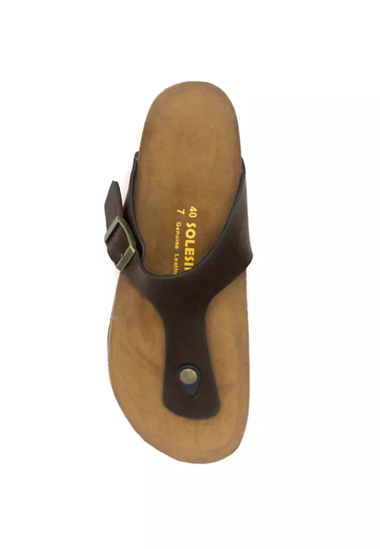 SoleSimple Rome - Dark Brown Leather Sandals & Flip Flops