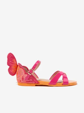 Sophia Webster Girls Leather Chiara Embroidery Sandals in Pink