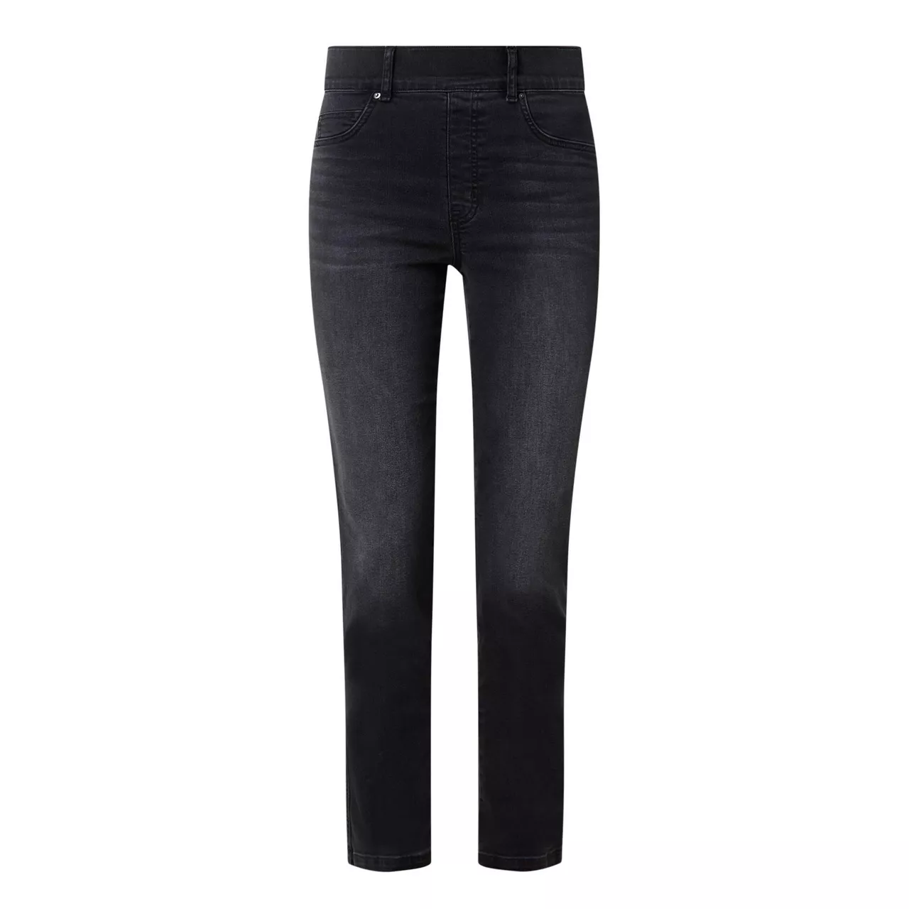 SPANX Mid-Rise Straight Leg Ankle Jeans - Black