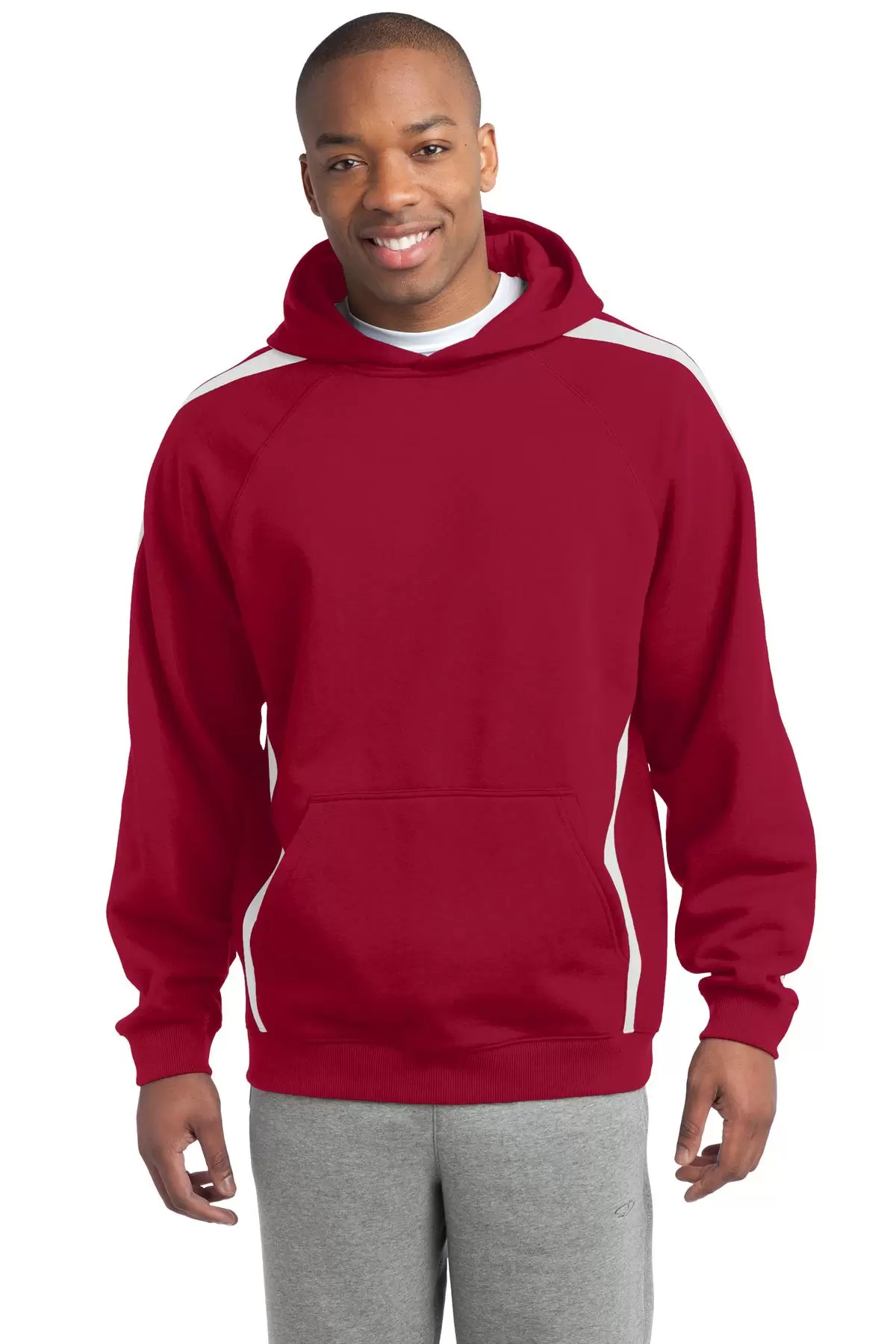 Sport Tek TST265 Sport-Tek Tall Sleeve Stripe Pullover Hooded Sweatshirt SKU: TST265