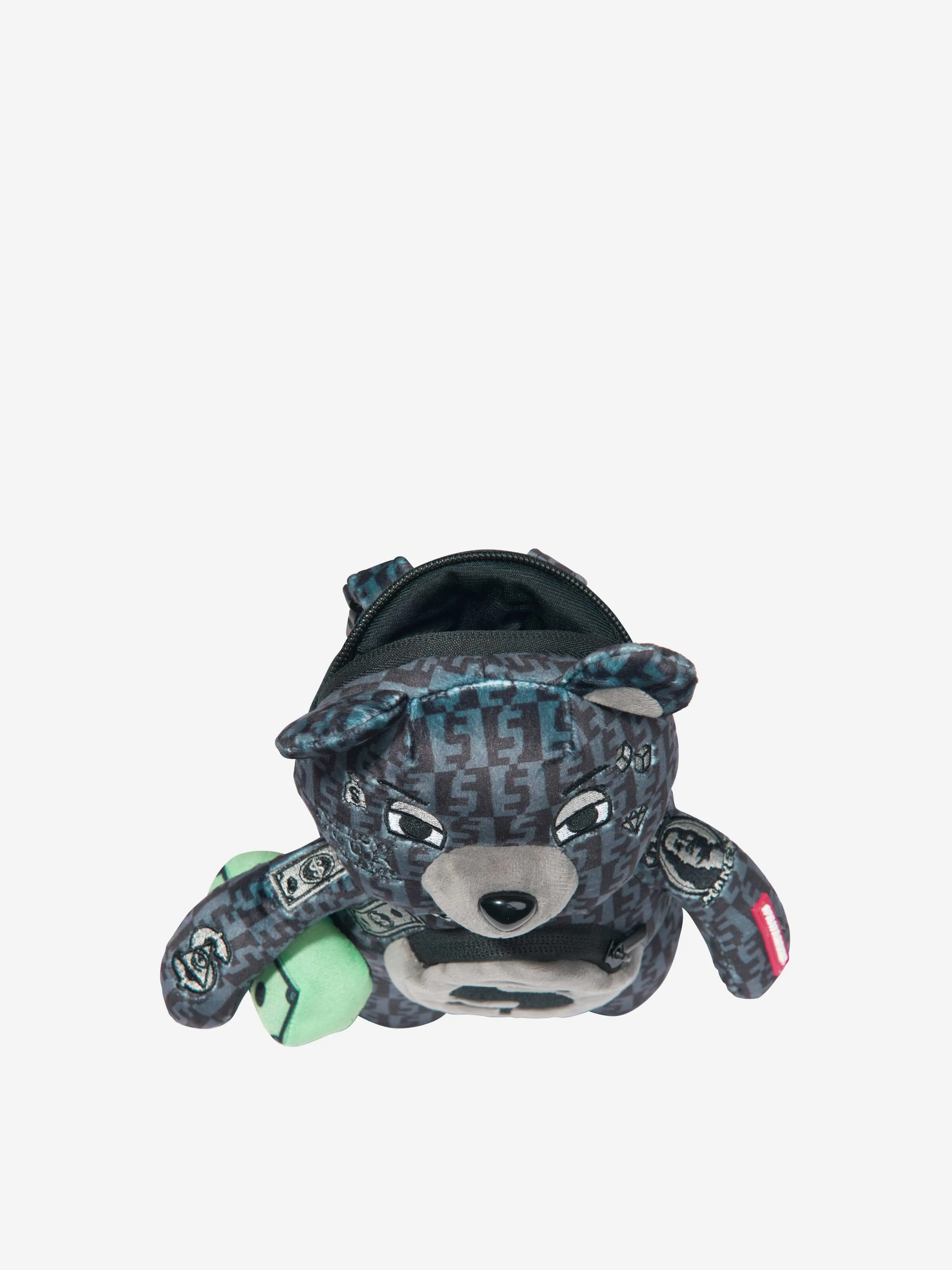 Sprayground Kids Money Check Bear Cub Mini Backpack in Grey