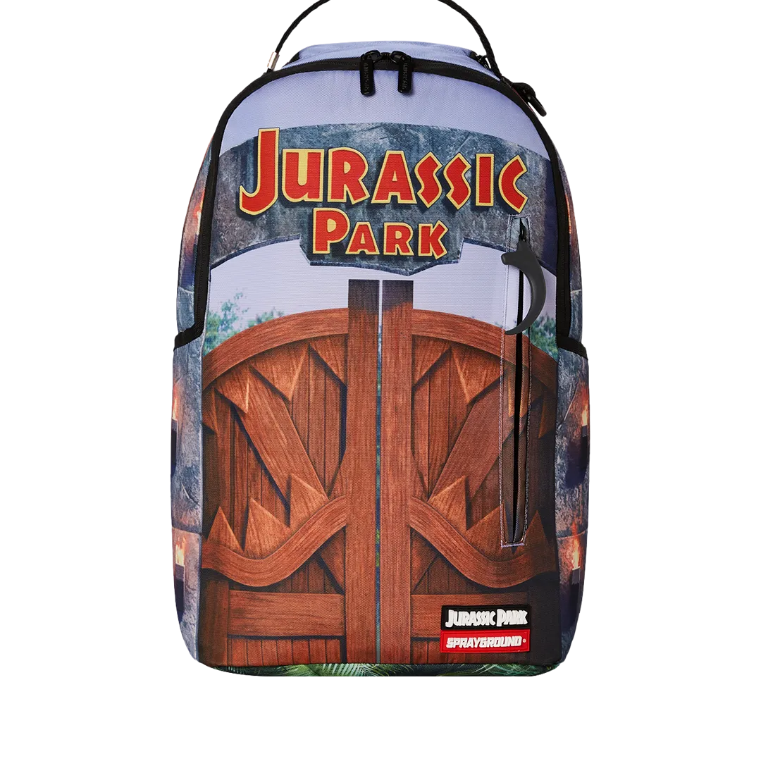 Sprayground Welcome to Jurassic Shark Backpack - Brown / Blue / Orange