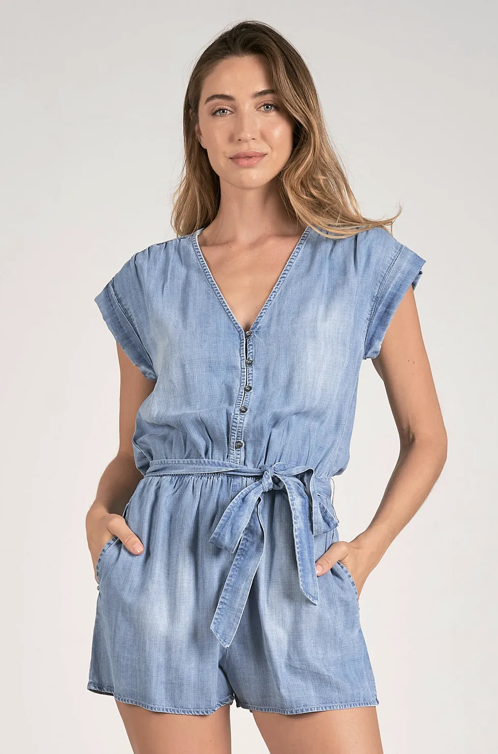 S/S V-NECK ROMPER