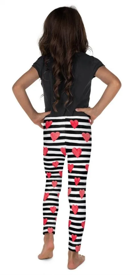 Stripes & Hearts Kid's Leggings