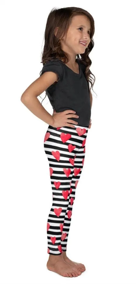 Stripes & Hearts Kid's Leggings