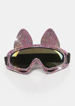 Sweet Animal Of Night Rhinestone Goggles-