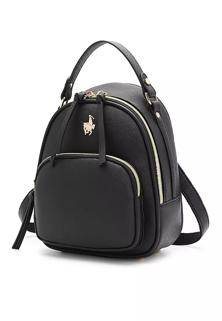 Swiss Polo Women's Casual 2-Way Backpack - Black