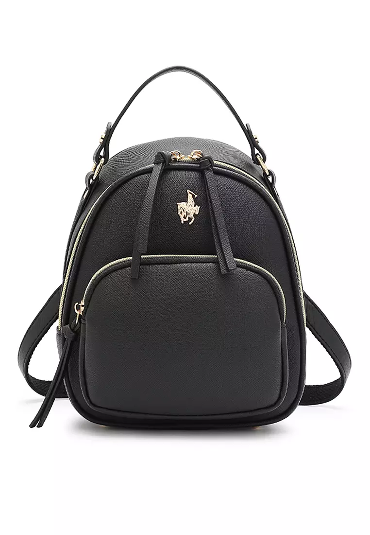 Swiss Polo Women's Casual 2-Way Backpack - Black