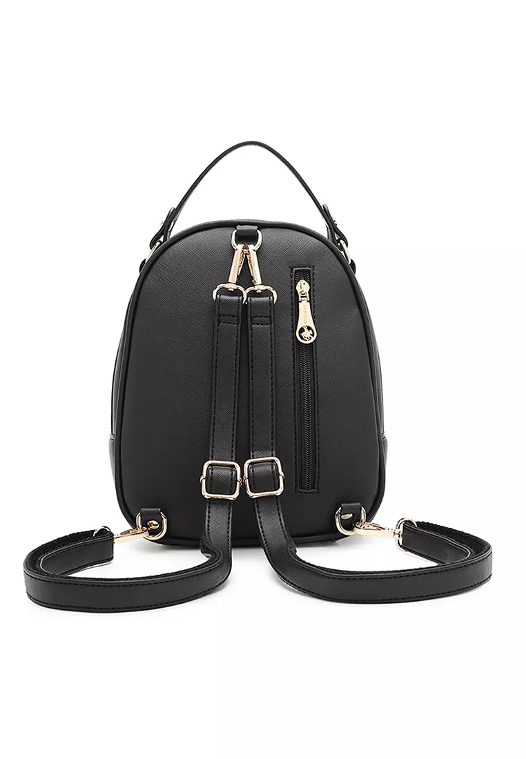 Swiss Polo Women's Casual 2-Way Backpack - Black