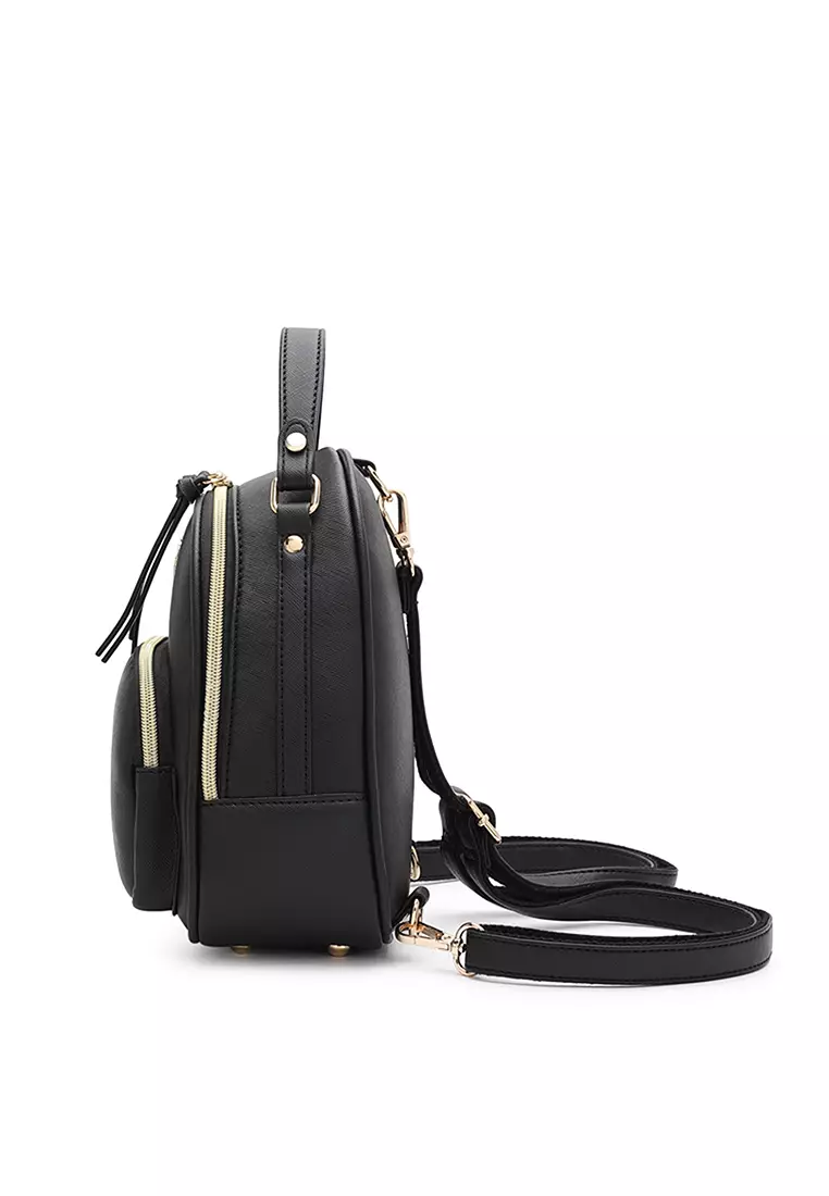 Swiss Polo Women's Casual 2-Way Backpack - Black