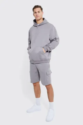 Tall Lightweight Oversized Short Cargo Tracksuit | boohooMAN UK