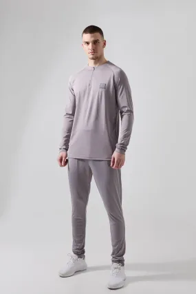 Tall Man Active Skinny Crew Neck 1/4 Zip Tracksuit | boohooMAN UK