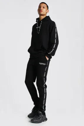 Tall Man Print Waistband Detail Tracksuit | boohooMAN UK