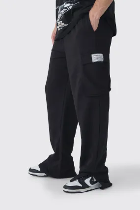 Tall Woven Tab Split Hem Relaxed Cargo Joggers | boohooMAN UK