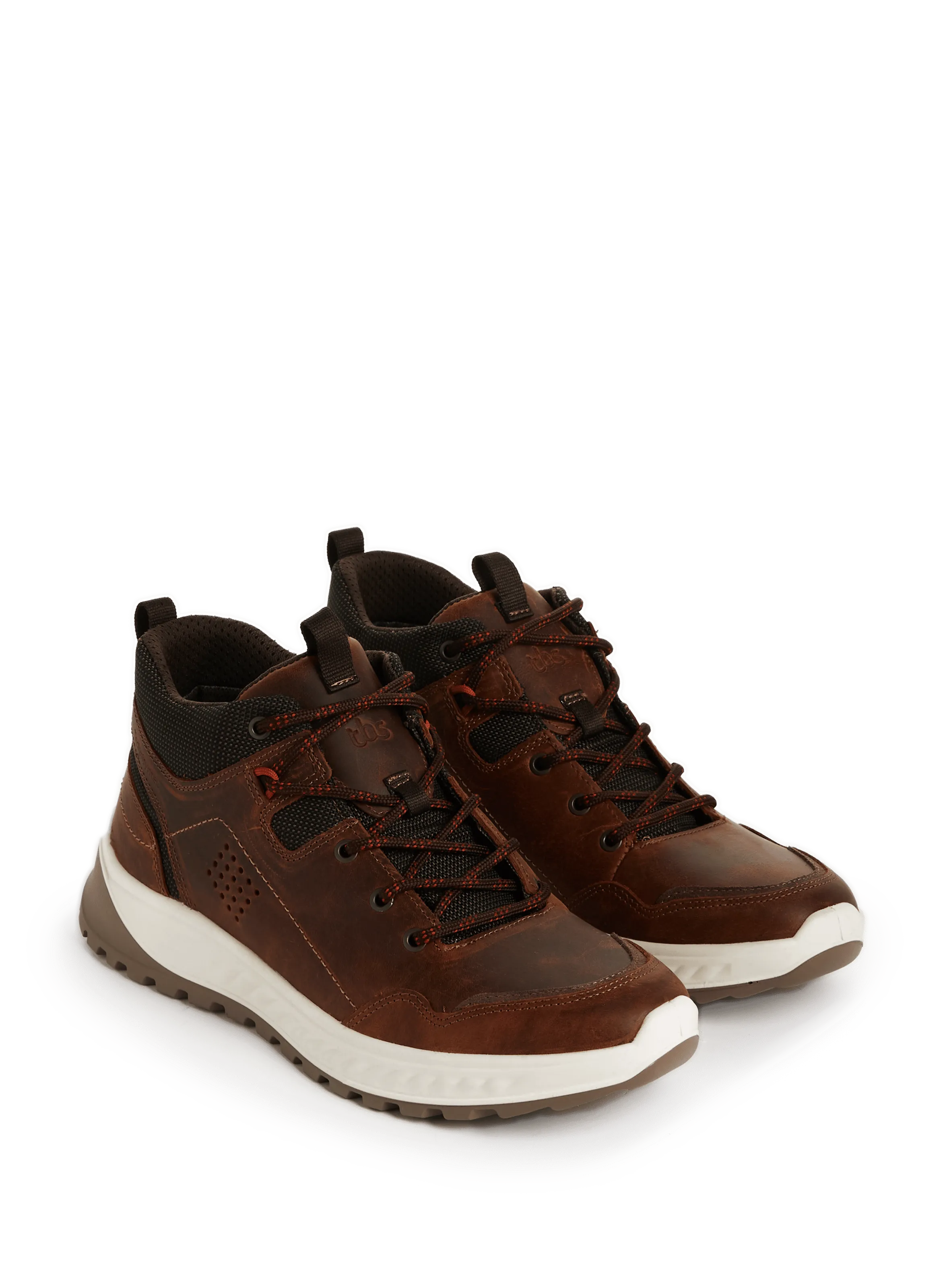 TBS  Lawrens high-top leather sneakers - Brown