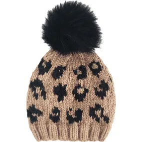 The Blueberry Hill Cheetah Hat, Latte/Black