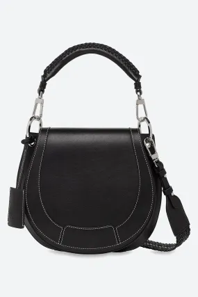 The Lucky Bag, Leather Saddle Bag in Black