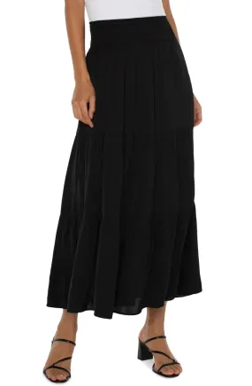 Tiered Woven Maxi Skirt