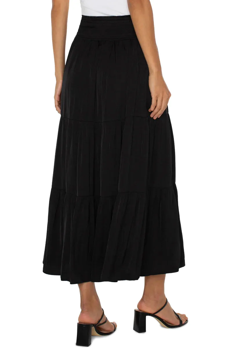 Tiered Woven Maxi Skirt