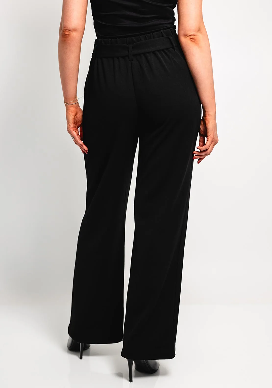 Tiffosi Joey Toe Waist Wide Leg Trousers, Black