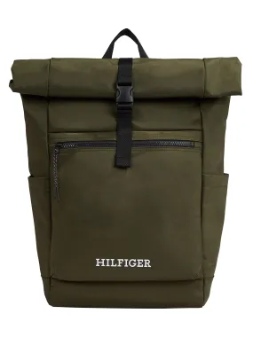 Tommy Hilfiger Monotype Roll-Top Backpack - Army Green