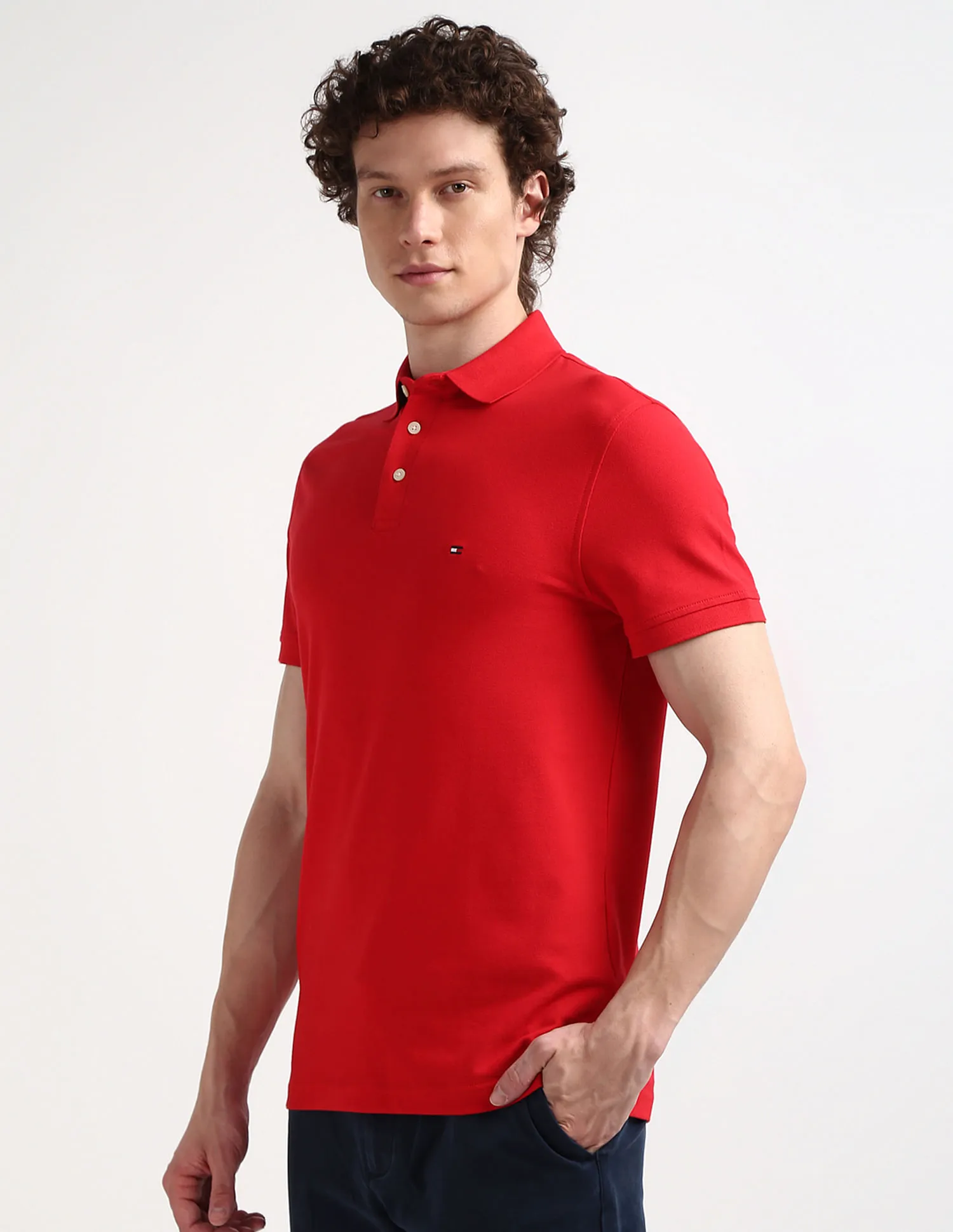 Tommy Hilfiger Solid Cotton Polo Shirt