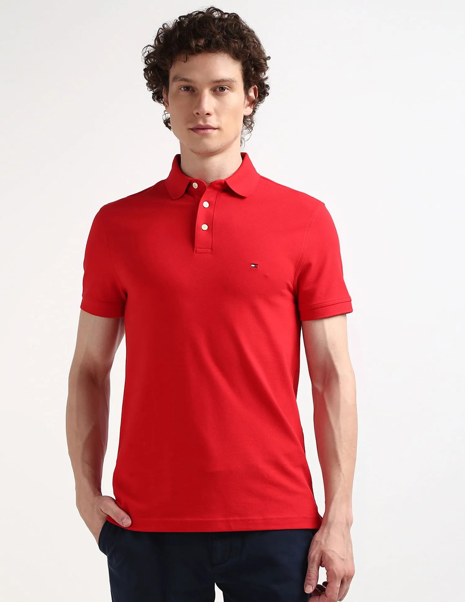 Tommy Hilfiger Solid Cotton Polo Shirt