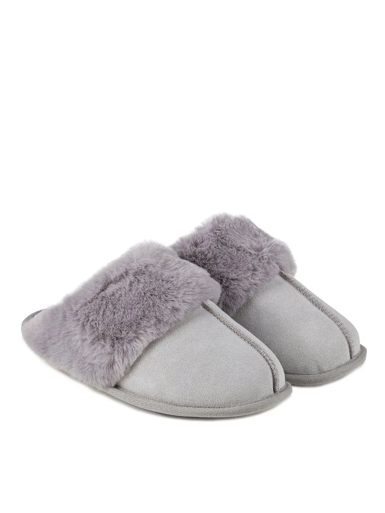 TOTES IsotonerReal Suede Mule Slipper - Grey