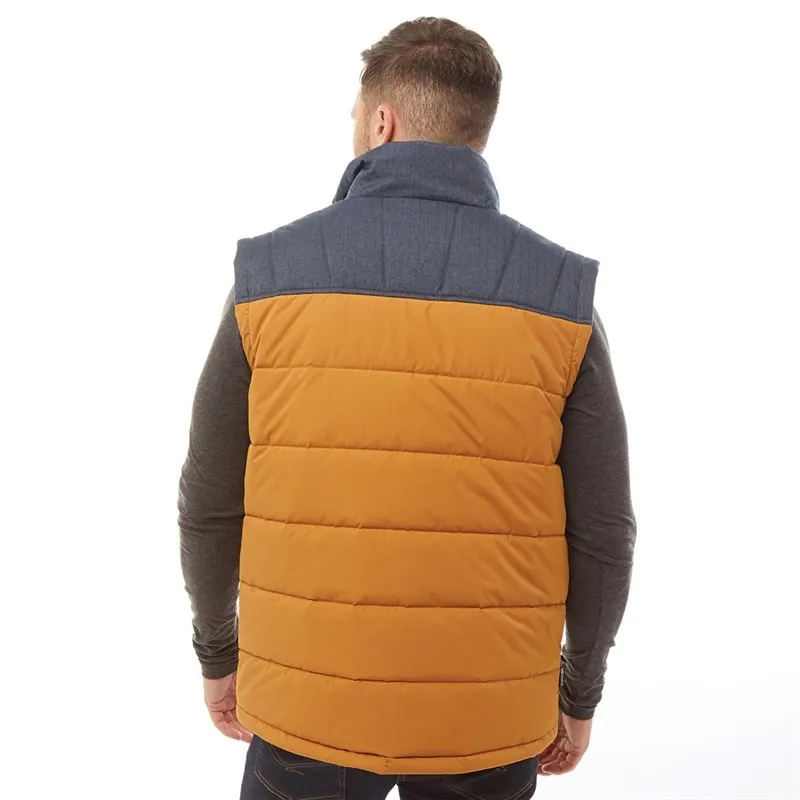 Trespass Mens Gamblesrew Heritage Padded Gilet Vest Sandstone/Denim