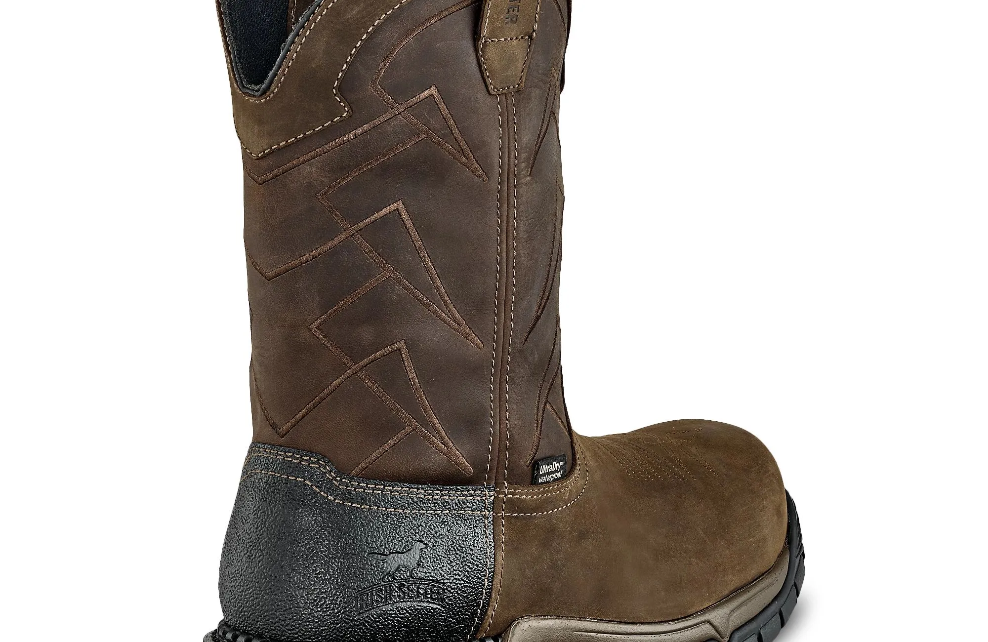 Two Harbors  Men's 11-inch Waterproof Leather Safety Toe Pull-On Boot