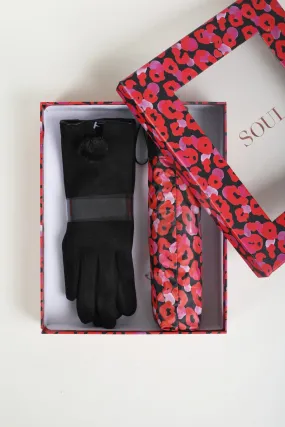 Umbrella & Glove Gift Set in Red Print